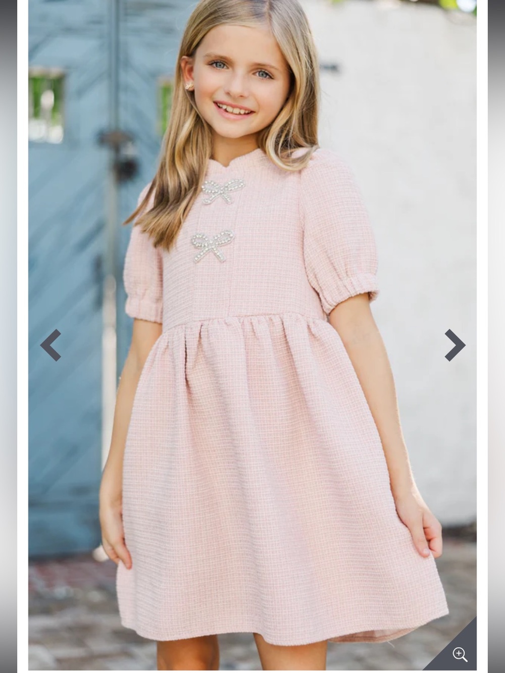 Shop the Mint The Gwen Pink Embellished Tweed Dress